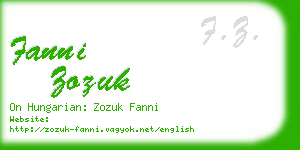 fanni zozuk business card